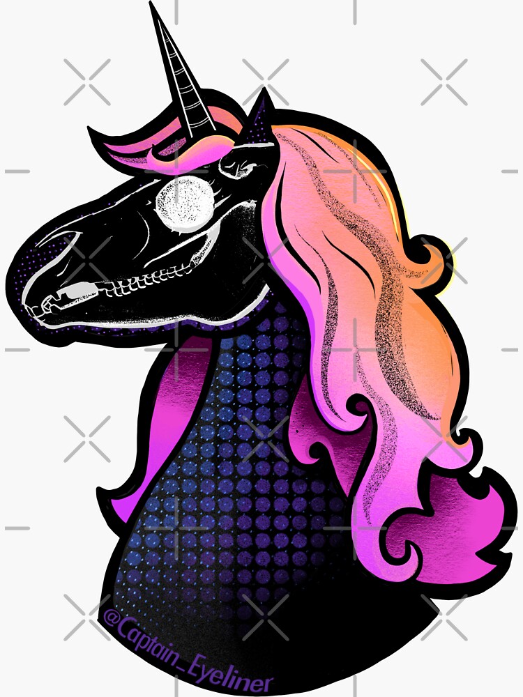"Unicorn XRay" Sticker for Sale by CaptainEyeliner Redbubble