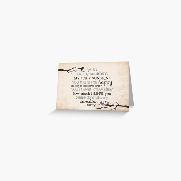 You Are My Sunshine – Nest – 2:3 – Tan Greeting Card