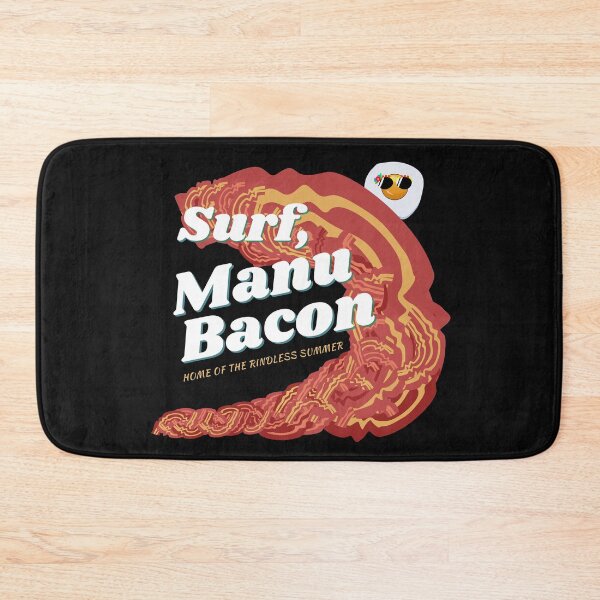 Item preview, Surf Manu Bacon. The Rindless Summer. Funny Surfing Food Pun. designed and sold by shirtdan.