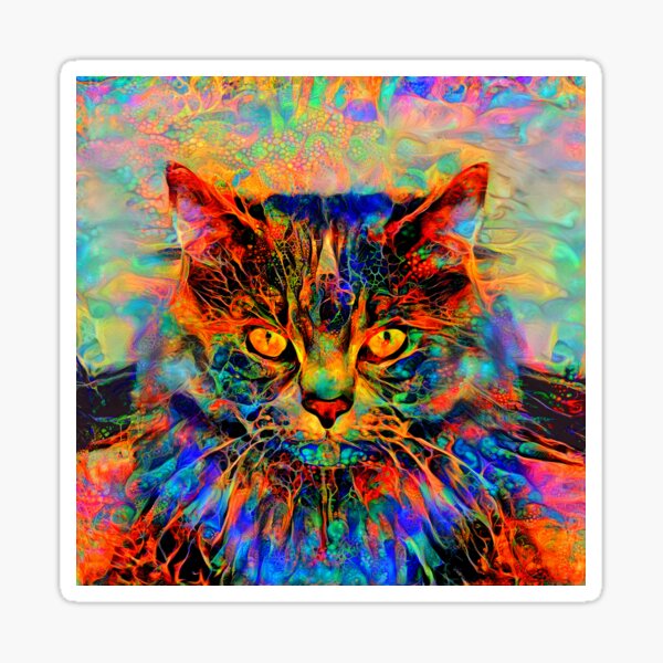 Abstractions of abstract abstraction of cat Sticker