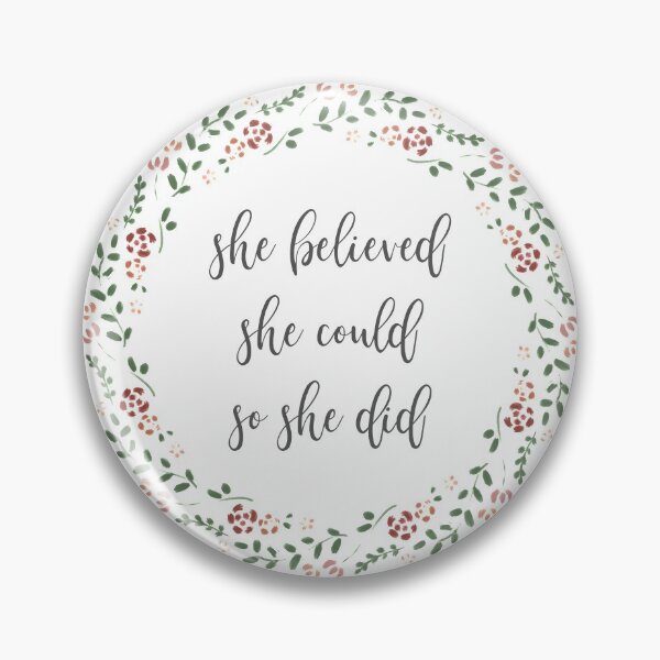 Item preview, She Believed She Could So She Did Floral Wreath Calligraphy Quote designed and sold by CarlosAlberto.