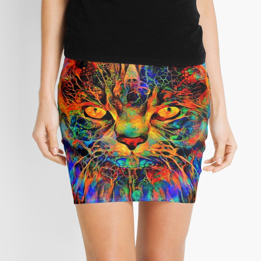 Abstractions of abstract abstraction of cat Mini Skirt
