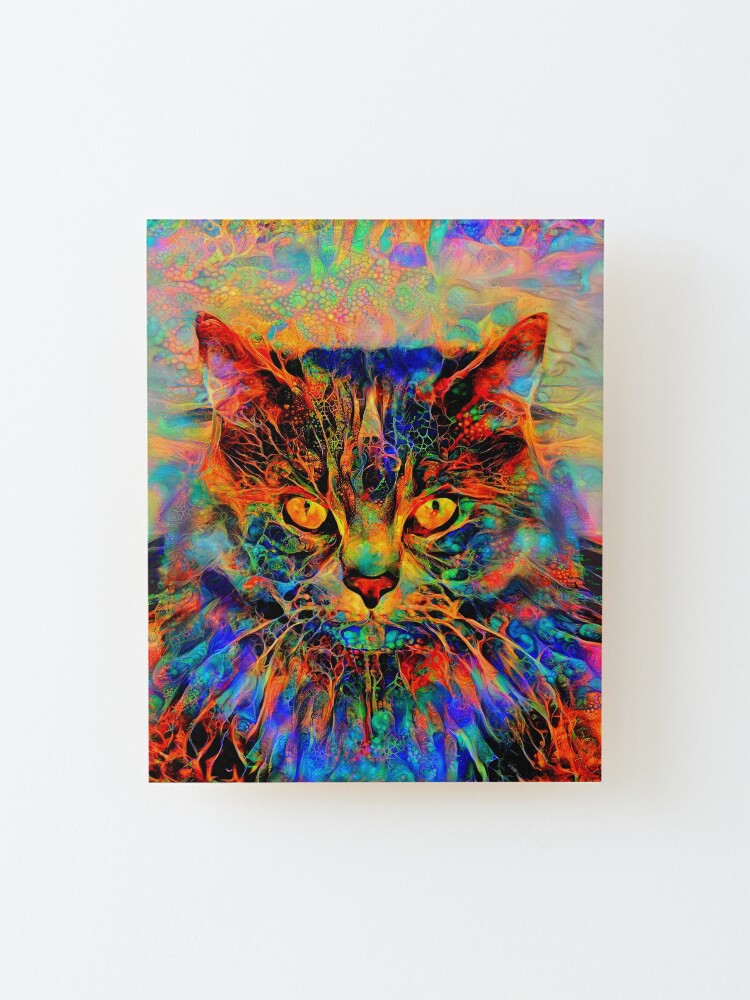 Alternate view of Abstractions of abstract abstraction of cat Mounted Print