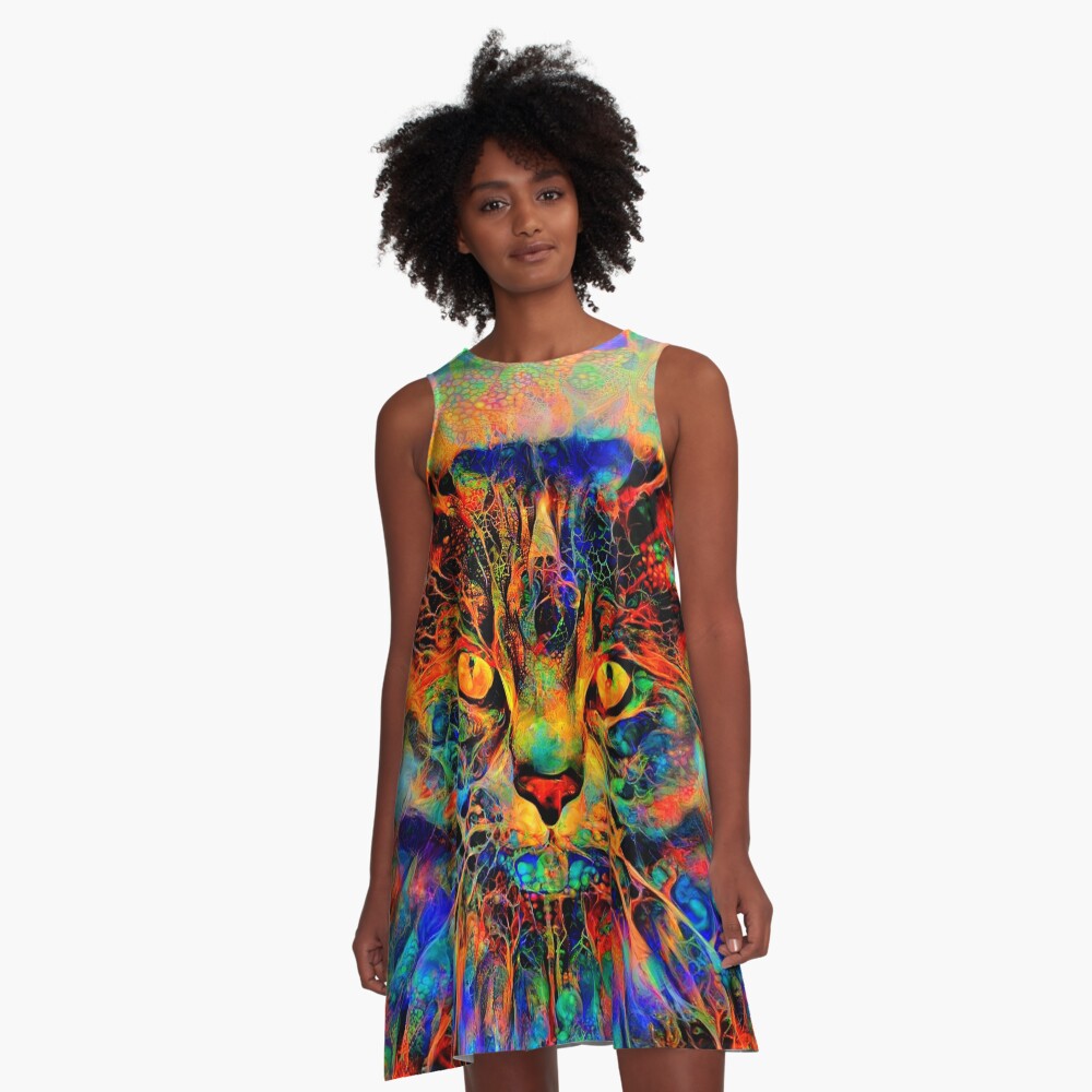 Abstractions of abstract abstraction of cat A-Line Dress