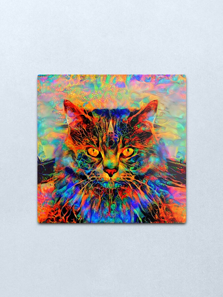Alternate view of Abstractions of abstract abstraction of cat Metal Print