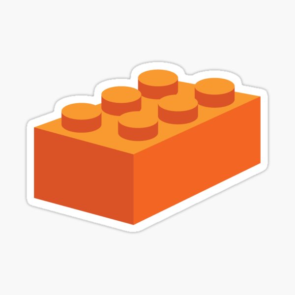 Building blocks that lock - Orange & Teal Sticker
