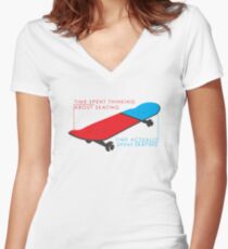 Skateboard infographic Women's Fitted V-Neck T-Shirt