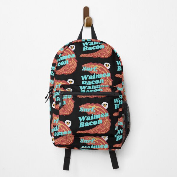 Item preview, Surf Waimea Bacon. Funny Surfing Food Pun. Blue text. designed and sold by shirtdan.