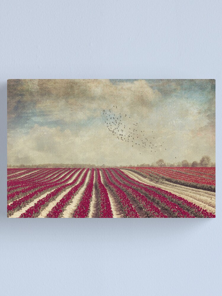 Thumbnail 2 of 3, Canvas Print, blooming - field of red tulips designed and sold by Dirk Wuestenhagen.