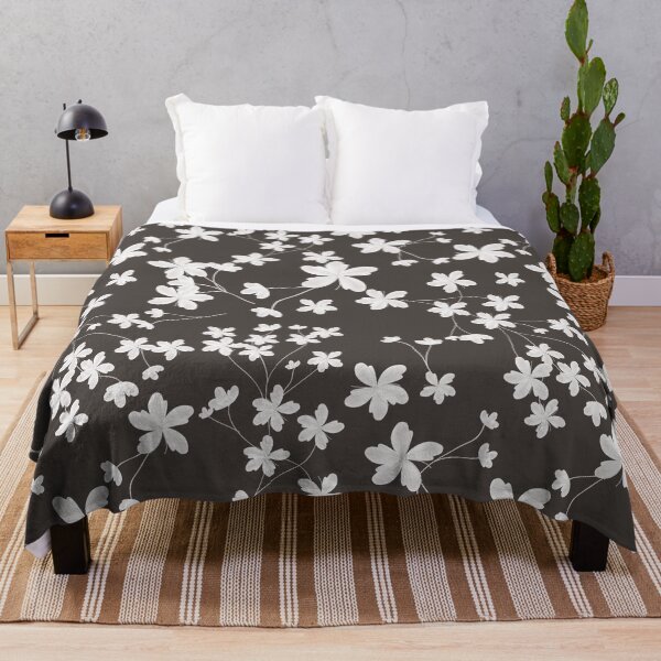 Item preview, Minimal black and white watercolour floral pattern  designed and sold by baligaia.