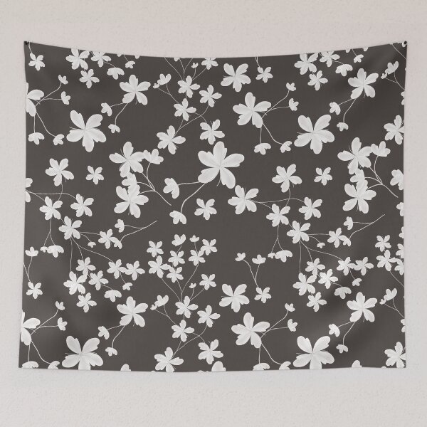 Item preview, Minimal black and white watercolour floral pattern  designed and sold by baligaia.