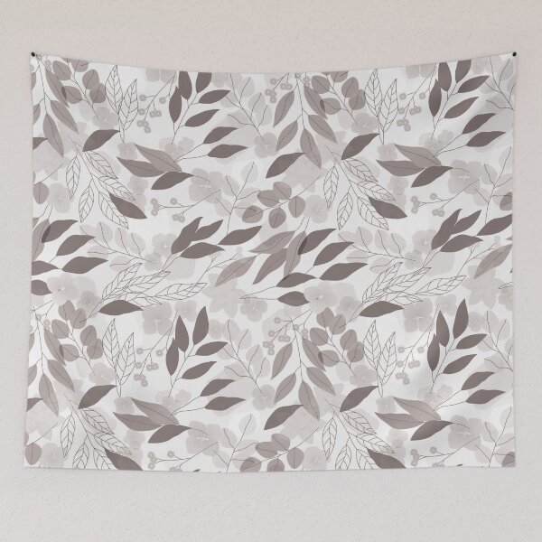 Item preview, Hand drawn black and white watercolour floral pattern  designed and sold by baligaia.