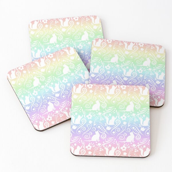 Item preview, Cat and Flowers - Pastel Rainbow designed and sold by CreativityRoams.