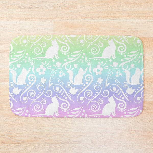 Item preview, Cat and Flowers - Pastel Rainbow designed and sold by CreativityRoams.