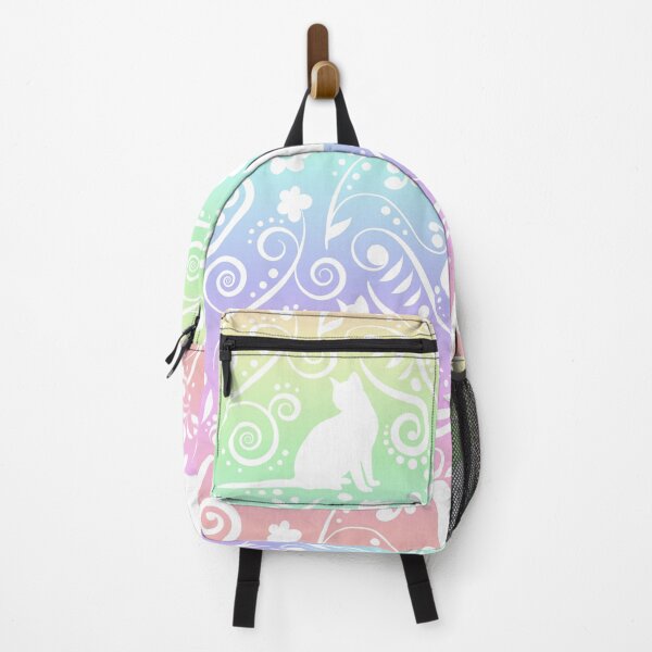 Item preview, Cat and Flowers - Pastel Rainbow designed and sold by CreativityRoams.