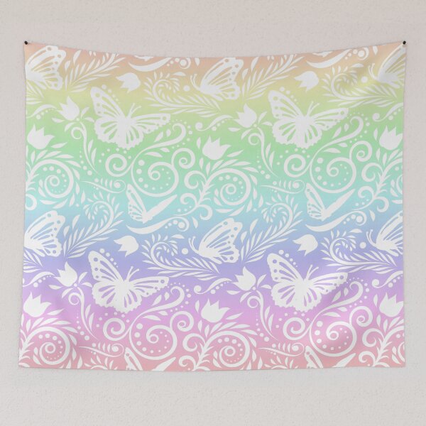 Item preview, Butterfly and Flower - Pastel Rainbow designed and sold by CreativityRoams.
