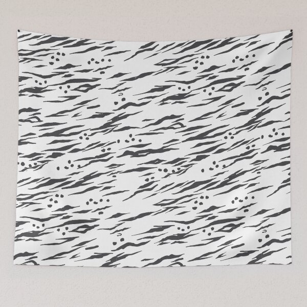 Item preview, Minimal black and white big cat pattern  designed and sold by baligaia.