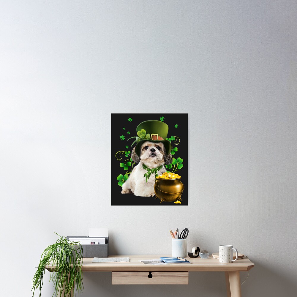 shih tzu st patricks day clip art