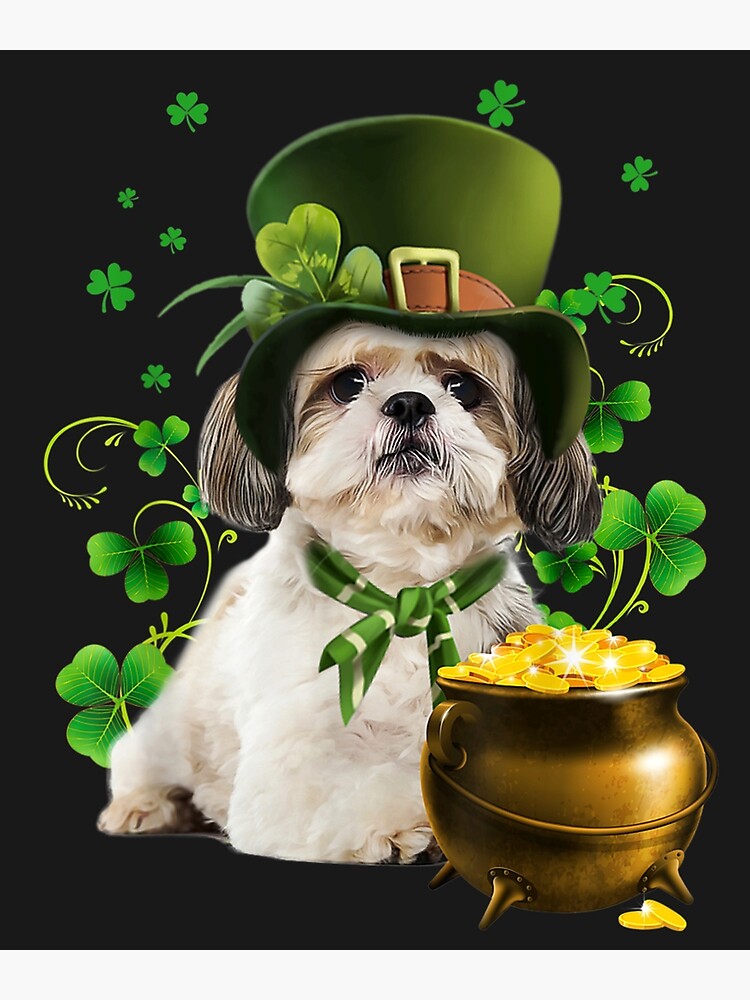 shih tzu st patricks day clip art