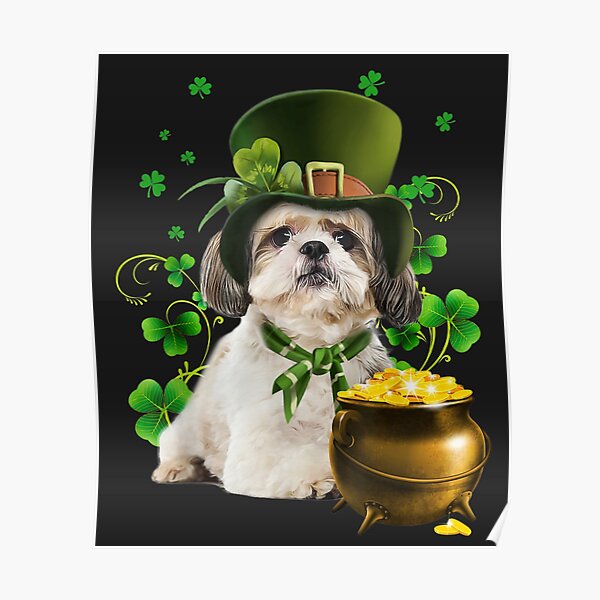 shih tzu st patricks day clip art