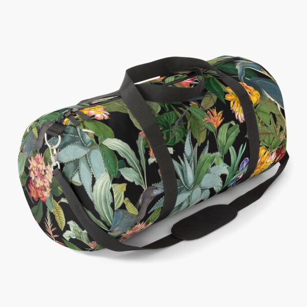 Item preview, Vintage Pattern - Blue heron and tropical flowers Botanical Night Garden Nightgarden designed and sold by UtArt.