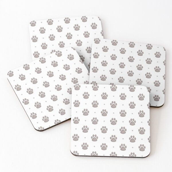 Item preview, Minimal black and white cat paws pattern  designed and sold by baligaia.