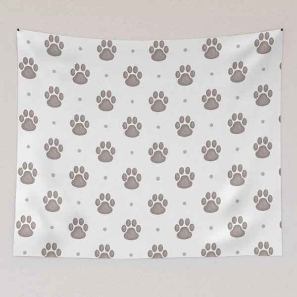 Item preview, Minimal black and white cat paws pattern  designed and sold by baligaia.