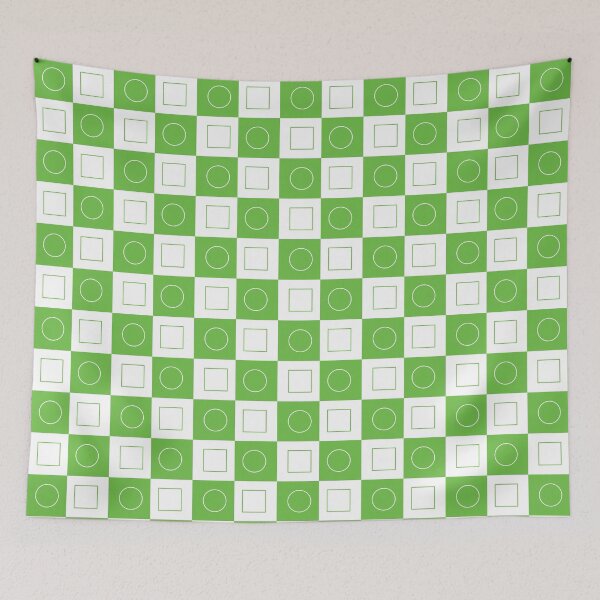 Item preview, Chequered Circles and Squares Green designed and sold by zcabask.