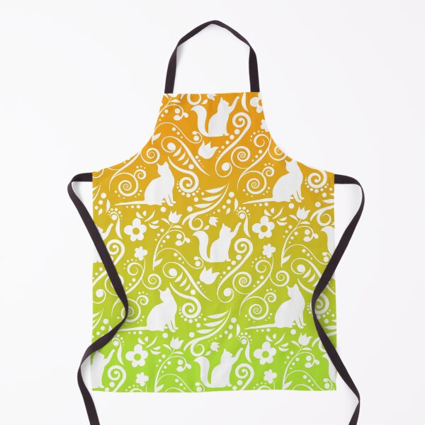 Item preview, Cat and Flowers - Lime & Orange RS (Citrus Lover Collection) designed and sold by CreativityRoams.