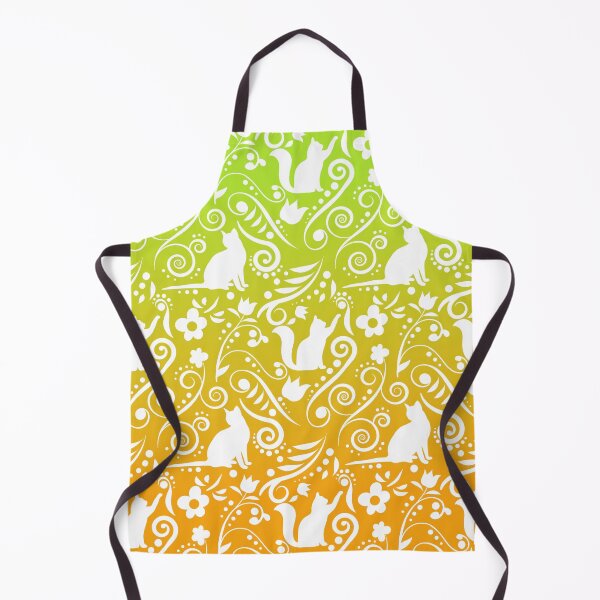 Item preview, Cat and Flowers - Lime & Orange (Citrus Lover Collection) designed and sold by CreativityRoams.