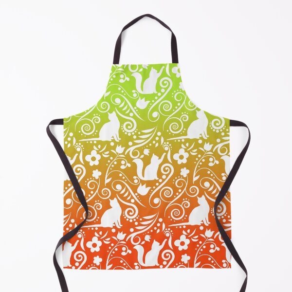 Item preview, Cat and Flowers - Tangerine & Lime RS (Citrus Lover Collection) designed and sold by CreativityRoams.