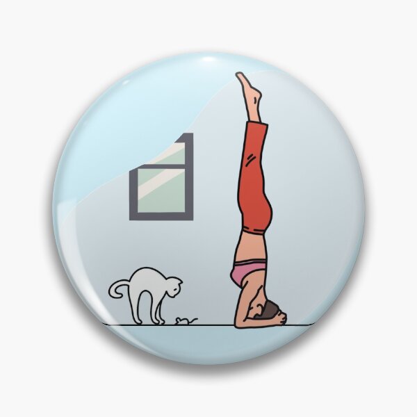 Item preview, YOGA WITH CAT Headstand pose designed and sold by Trio's Stuff.