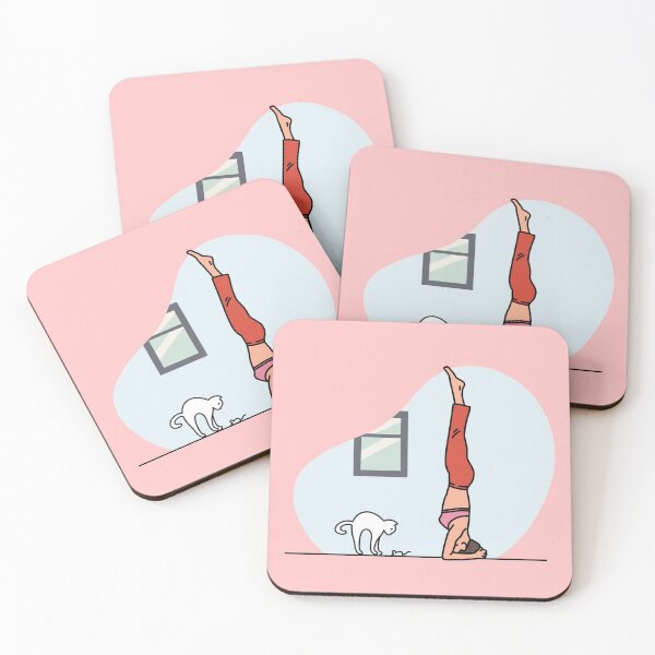 Item preview, YOGA WITH CAT Headstand pose designed and sold by Trio's Stuff.