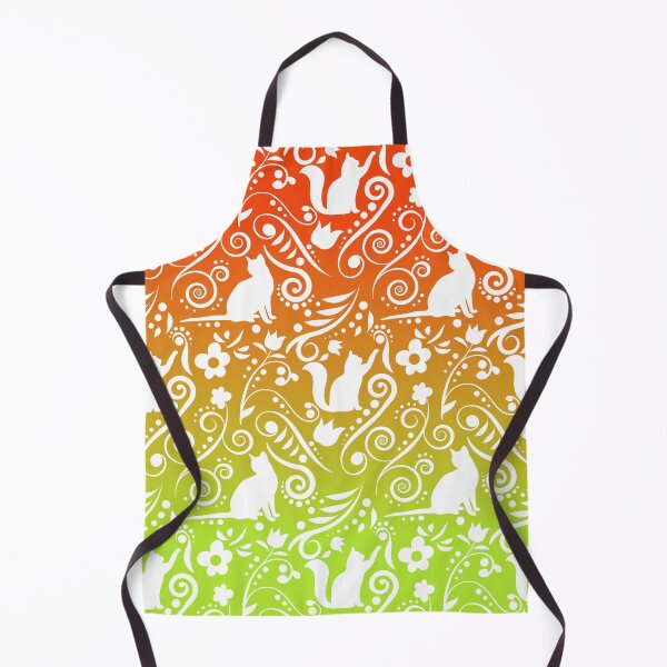 Item preview, Cat and Flowers - Tangerine & Lime (Citrus Lover Collection) designed and sold by CreativityRoams.
