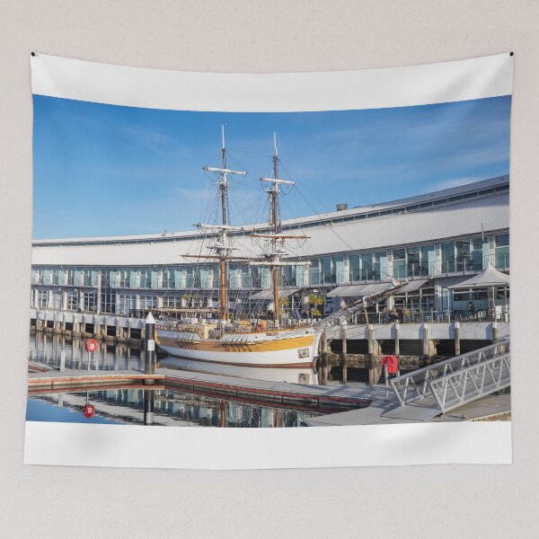 Item preview, Hobart Tasmania and Lady nelson tall ship in the marina designed and sold by Martin Berry Photography.