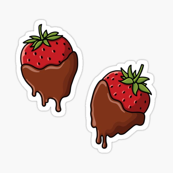 Strawberries dripping in chocolate? Don't mind if i do Sticker for Sale by  Claire Williams