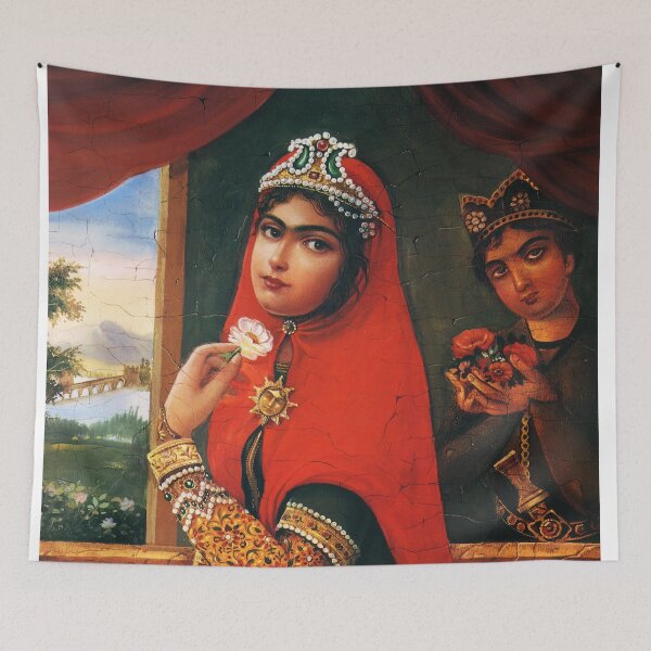 Item preview, Red Scarf. Iranian girl of Qajar era designed and sold by mazis.