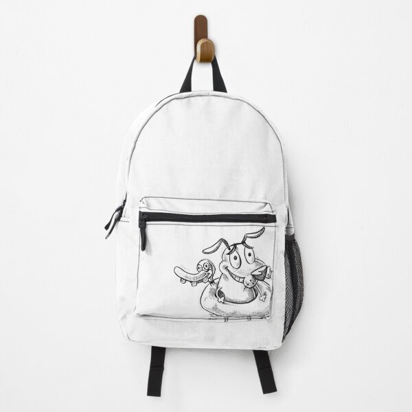 Courage the cowardly summer dog, cartoon on vacation, dog with duck float Backpack