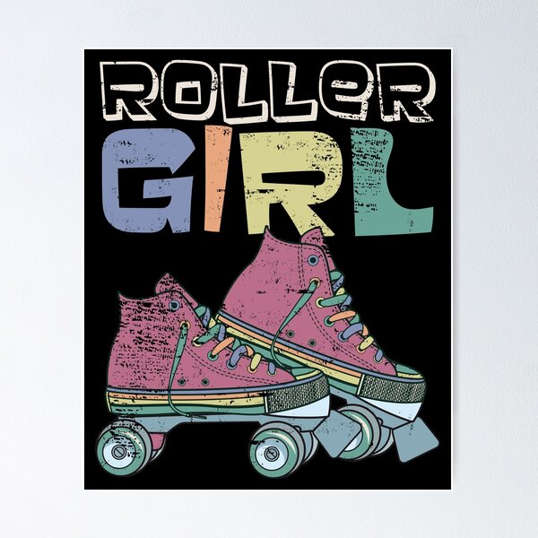 Roller skates. Legs of skater women, pink socks, sportswear. Young girl or  teenager in sports shorts rollerblading. Retro poster in 90s, 80s, 70s  style. Freedom, lifestyle concept. Vector illustration 25421755 Vector Art