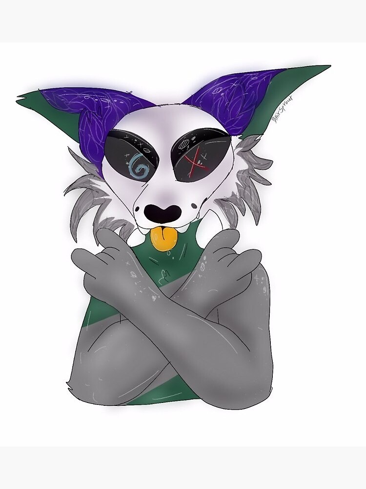 "Sobatheraccoon furry skulldog merch" Sticker for Sale by shuichi-gae
