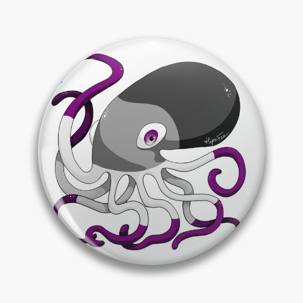 Item preview, Pride Octopus - Asexual  designed and sold by HopeThistlewood.