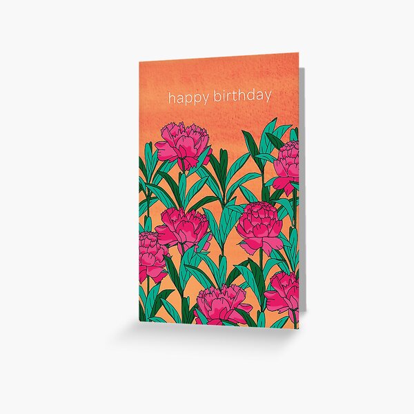Birthday Peonies Greeting Card