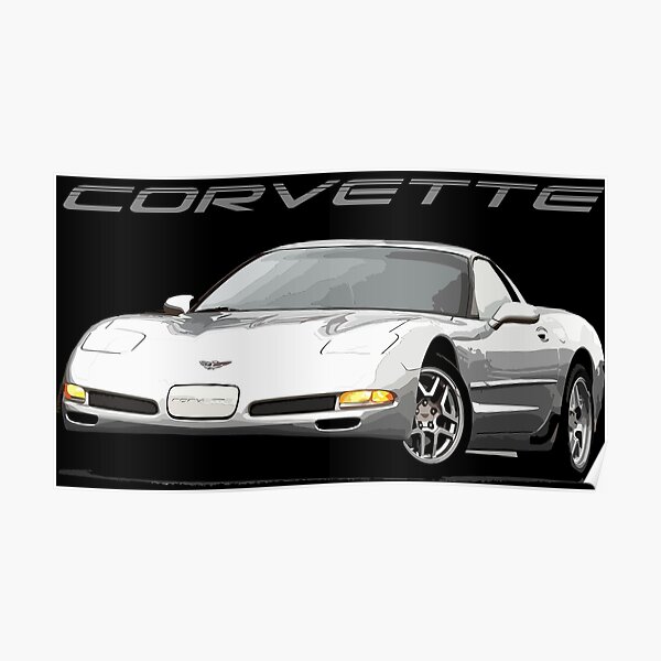 Car Print Cars Corvette Gifts Chevrolet Corvette C6 Z06 Poster Yellow Corvette Poster Wall Decor