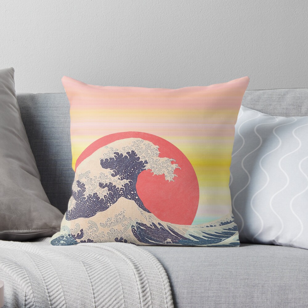 Hokusai revisited Throw Pillow