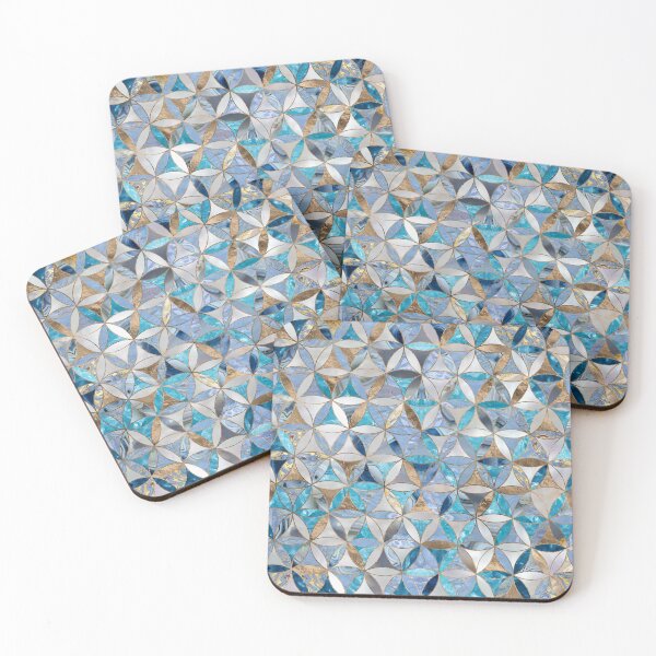 Item preview, Flower of Life pattern- Blue marbles and pearl designed and sold by k9printart.