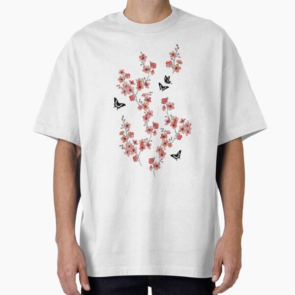 Item preview, Sakura butterflies in peach pink watercolor designed and sold by adenaJ.