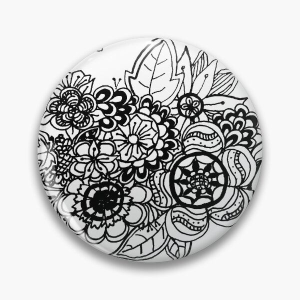 Item preview, Flower garden - Black (Zentangle/ Doodle/ Mandala) designed and sold by CreativityRoams.