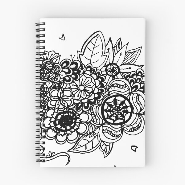 Item preview, Flower garden - Black (Zentangle/ Doodle/ Mandala) designed and sold by CreativityRoams.