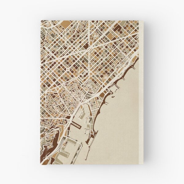 Artikelvorschau, Barcelona Spain City Map entworfen und verkauft von ArtPrints.
