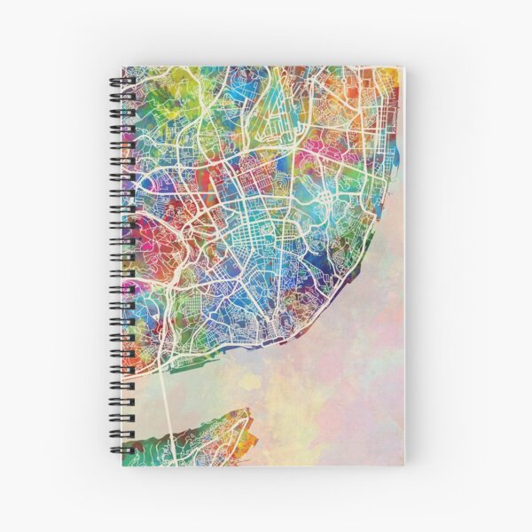 Aperçu de l'œuvre Lisbon Portugal City Map créée et vendue par ArtPrints.